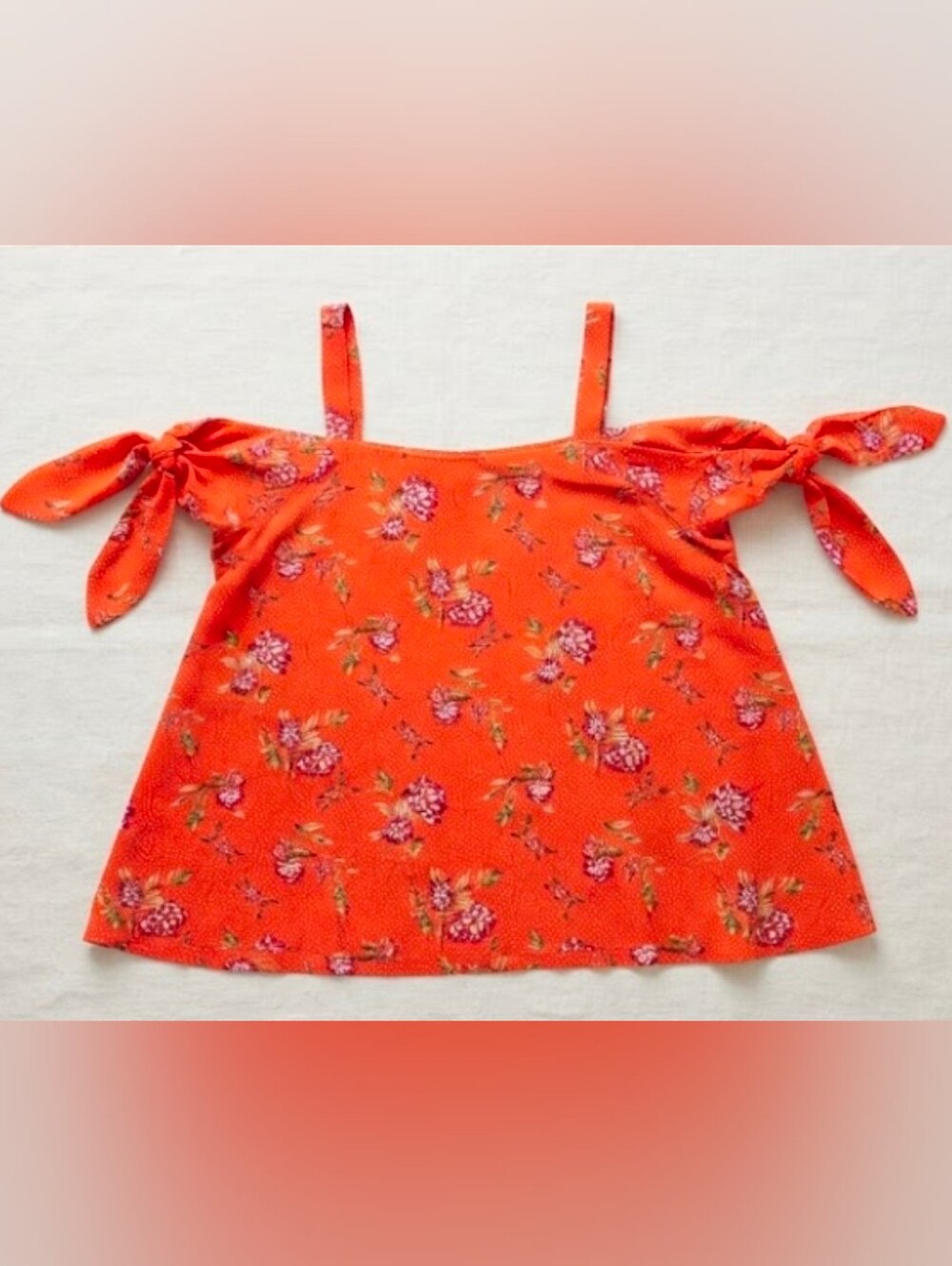 Girls Orange Floral Summer Dress